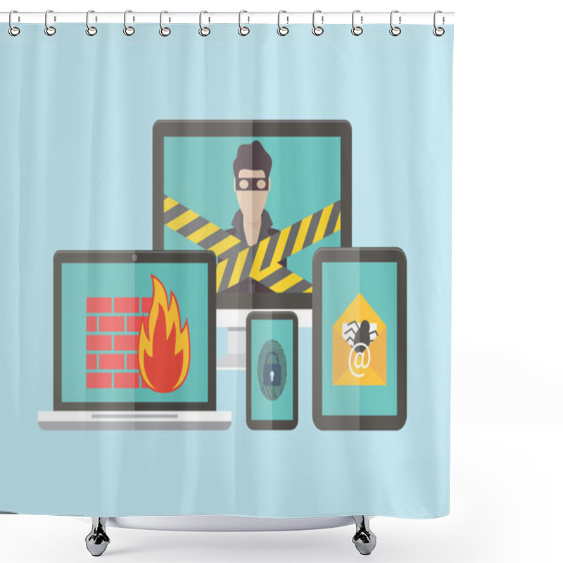 Personality  Internet Security, Hacker, Virus Protection And Email Spam. Shower Curtains