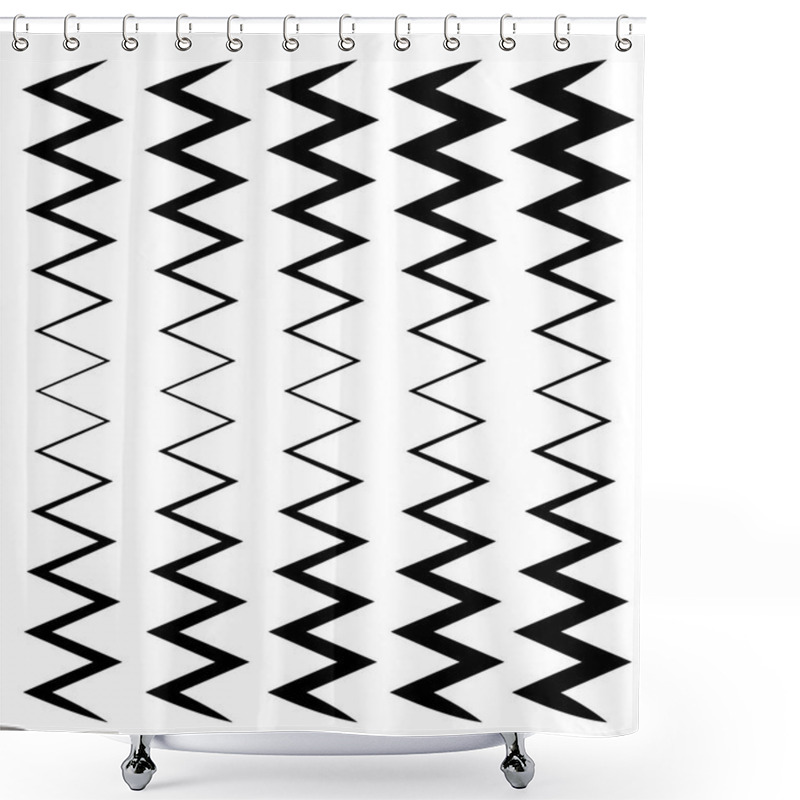 Personality  Zig-zag Lines Monochrome Pattern Shower Curtains