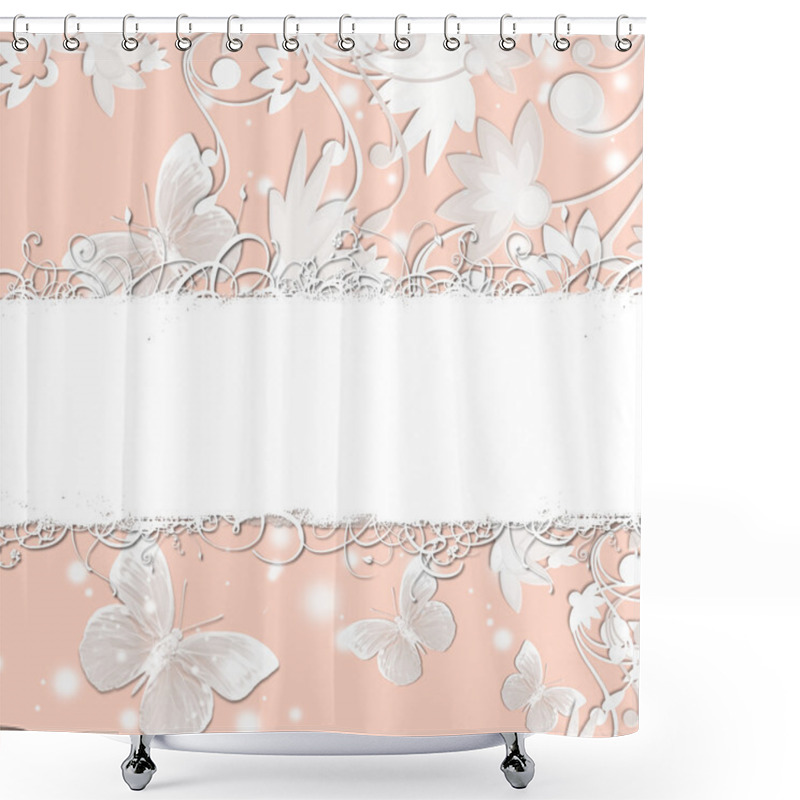 Personality  Wedding Invitation With Floral Patterns Shower Curtains