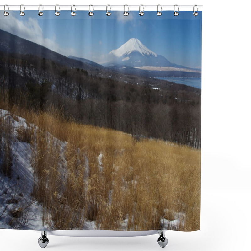 Personality  Mountain Fuji In Winter Season Shower Curtains