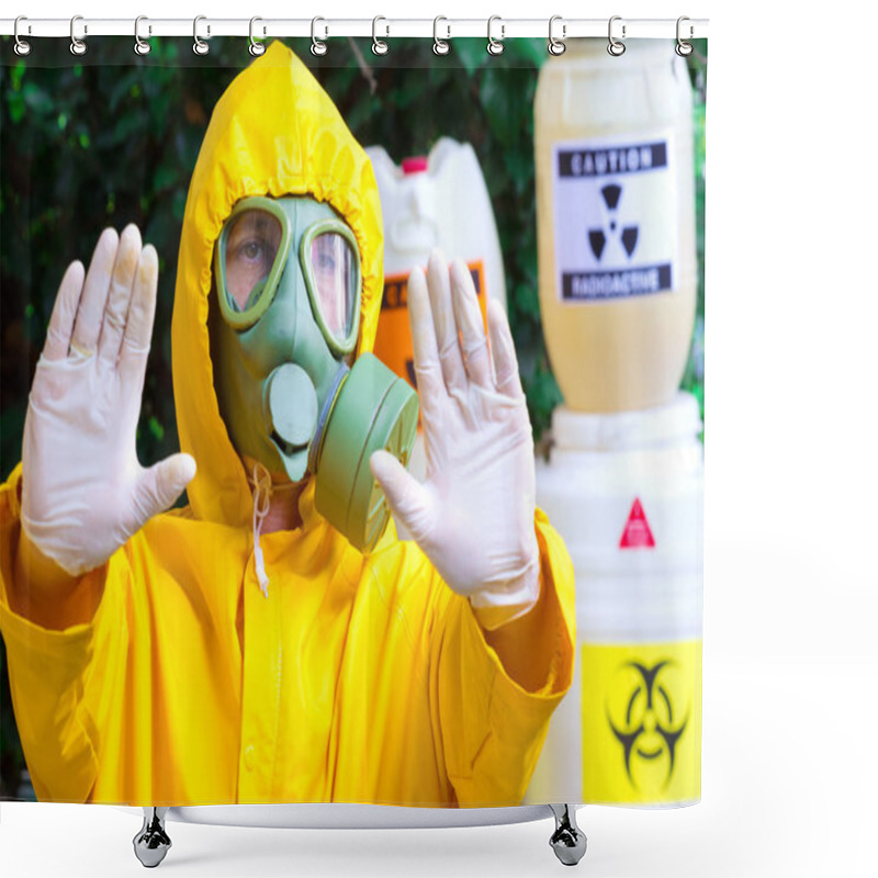 Personality  Biohazard Chemist Shower Curtains