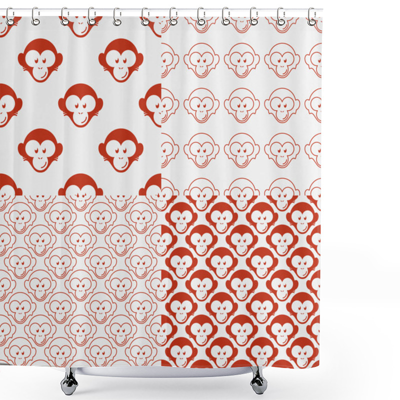 Personality  Monkey Seamless Patterns Shower Curtains