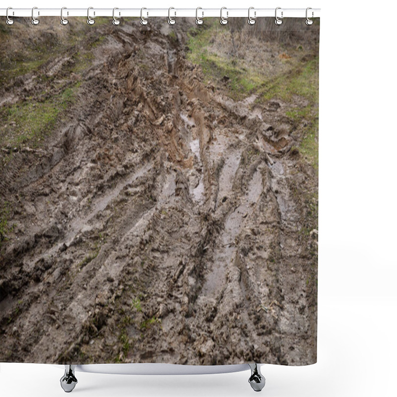 Personality  The Road Out Of The Mud In The Woods Shower Curtains