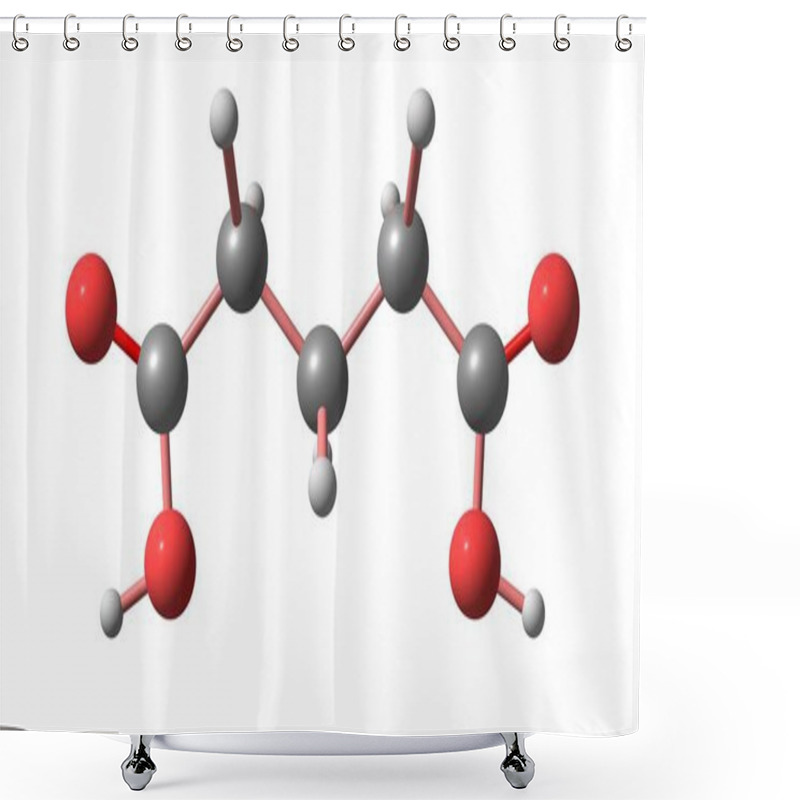 Personality  Glutaric Acid Molecular Structure Isolated On White Shower Curtains