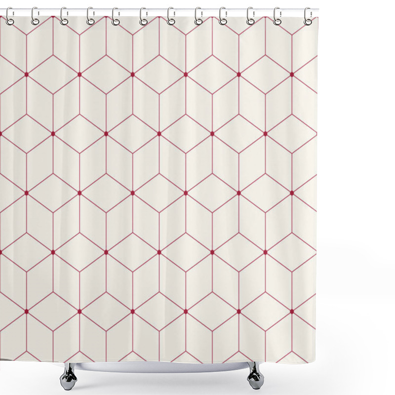 Personality  Sacred Geometry Grid Graphic Deco Hexagon Pattern Shower Curtains