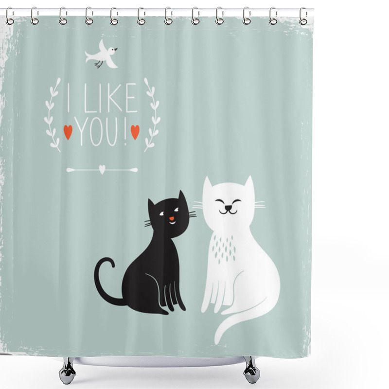 Personality  Two Cute Cats Shower Curtains