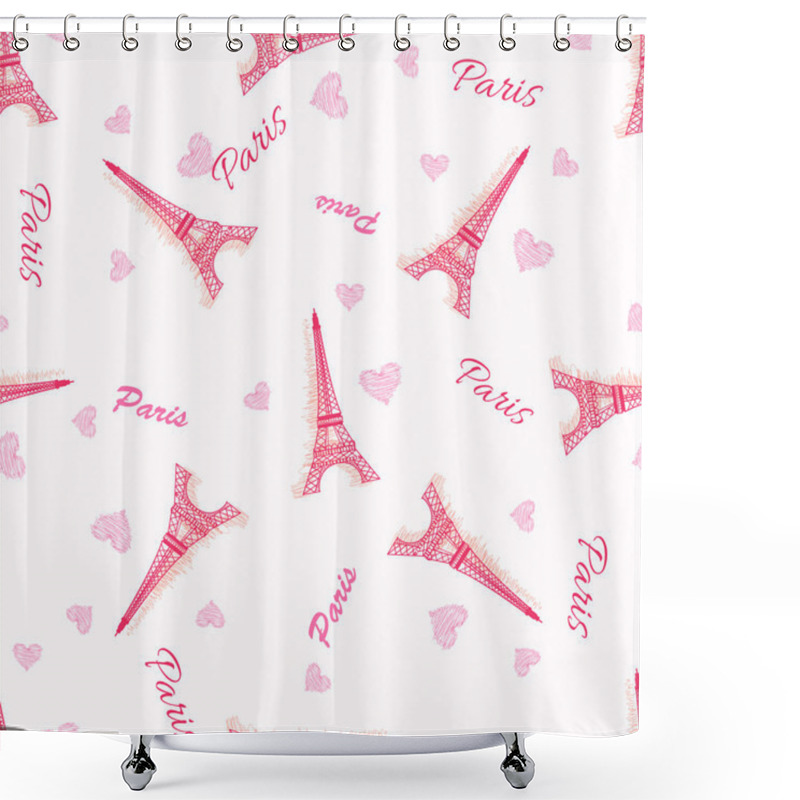 Personality  Paris Eiffel Towers Pattern Shower Curtains