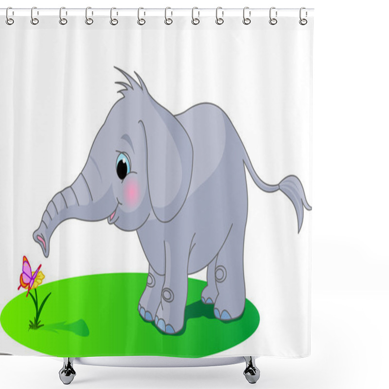 Personality  Cute Baby Elephant Shower Curtains