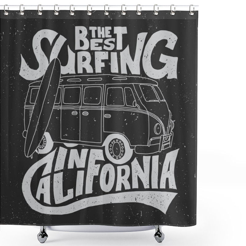 Personality  California Best Surfer Poster Shower Curtains