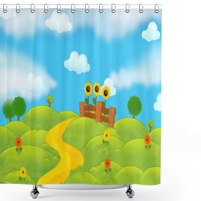 Personality  Cartoon Nature Farm Scene Shower Curtains