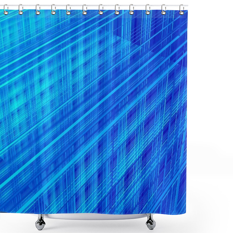 Personality  Abstract Blue Background Shower Curtains