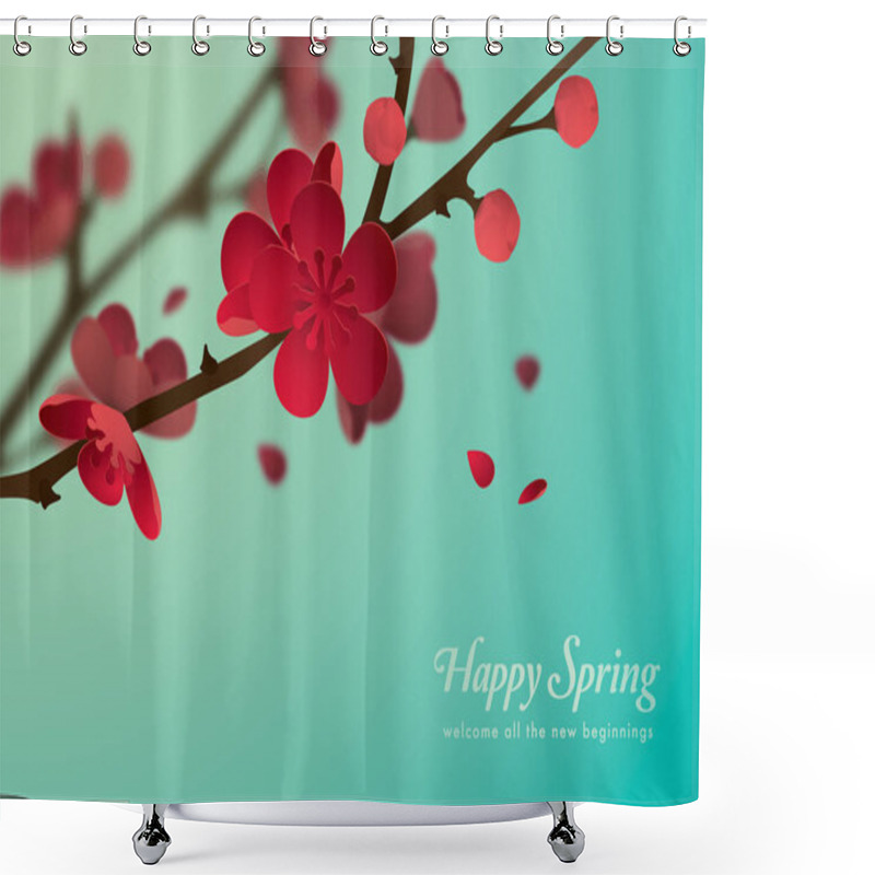 Personality  Blossoming Plum Branch Shower Curtains