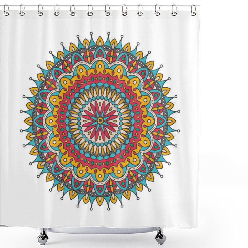 Personality  Decorative Arabic Round Lace Ornate Mandala. Shower Curtains