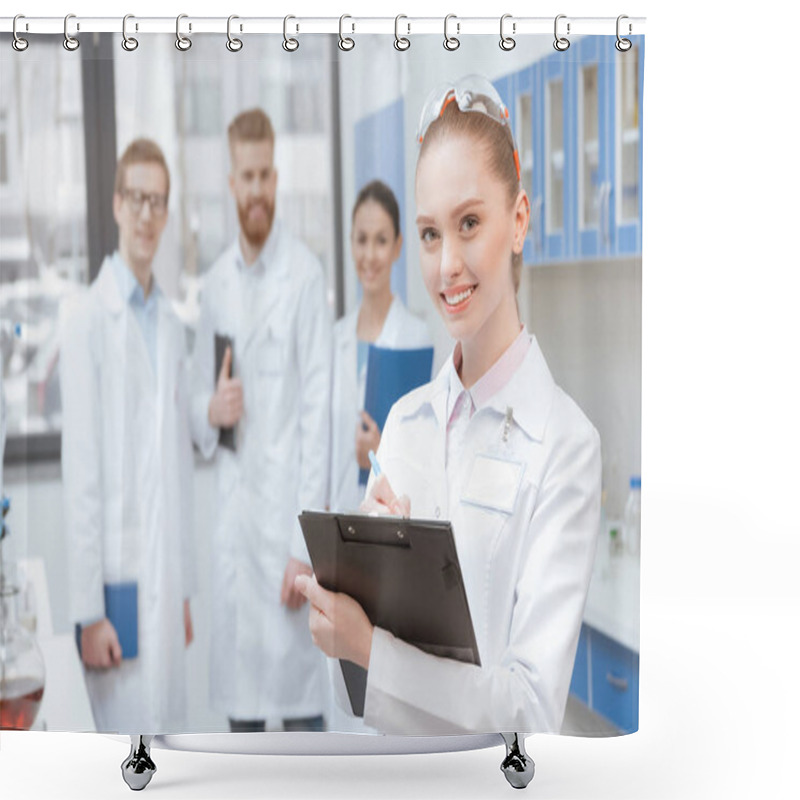 Personality  Young Woman Scientist Shower Curtains