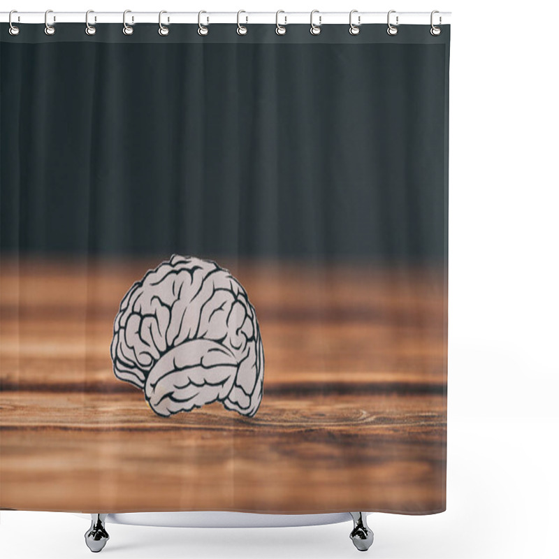 Personality  Paper With Brain As Dementia Symbol On Black Background  Shower Curtains