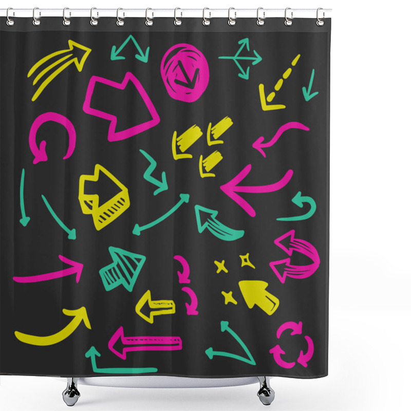 Personality  Attractive Doodle Style Arrows Set Shower Curtains