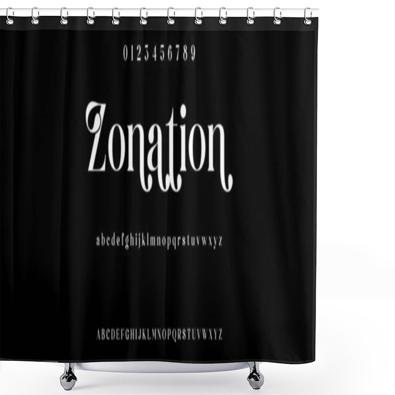 Personality  Elegant Font Uppercase Lowercase And Number. Classic Lettering Minimal Fashion Designs. Typography Modern Serif Fonts Regular Decorative Vintage Concept. Vector Illustration.luxiva, The Luxury Type Elegant Font And Glamour Alphabet Vector Set Shower Curtains