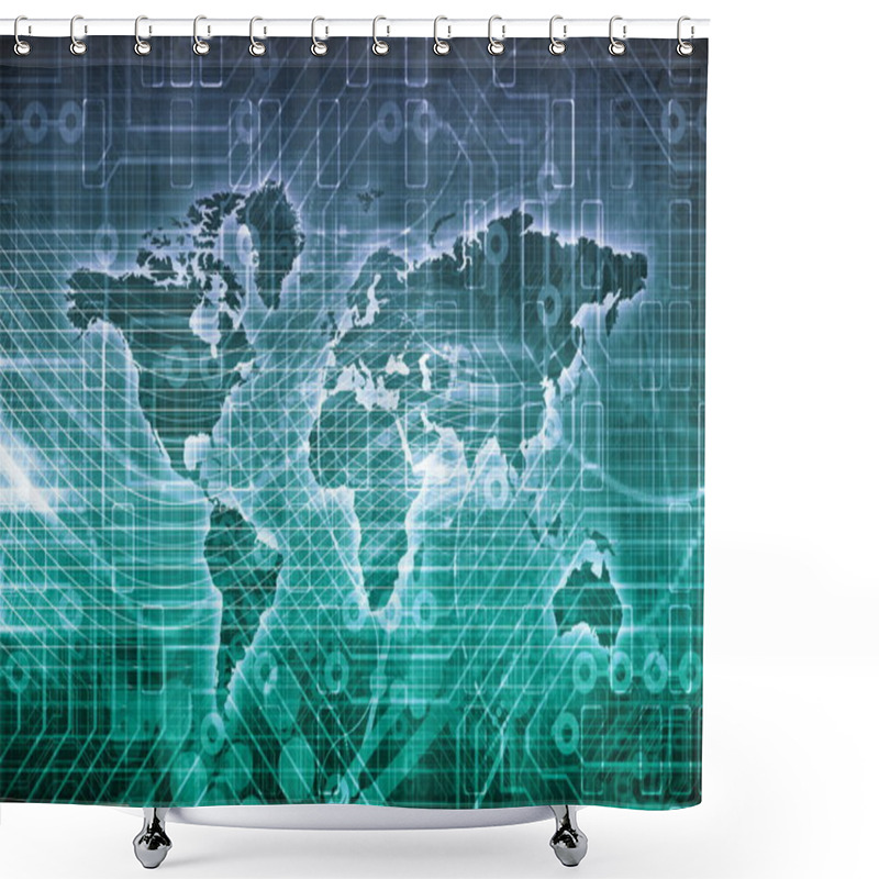 Personality  Data Network Shower Curtains