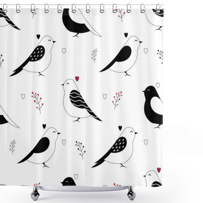 Personality  Vector Bird Pattern Shower Curtains