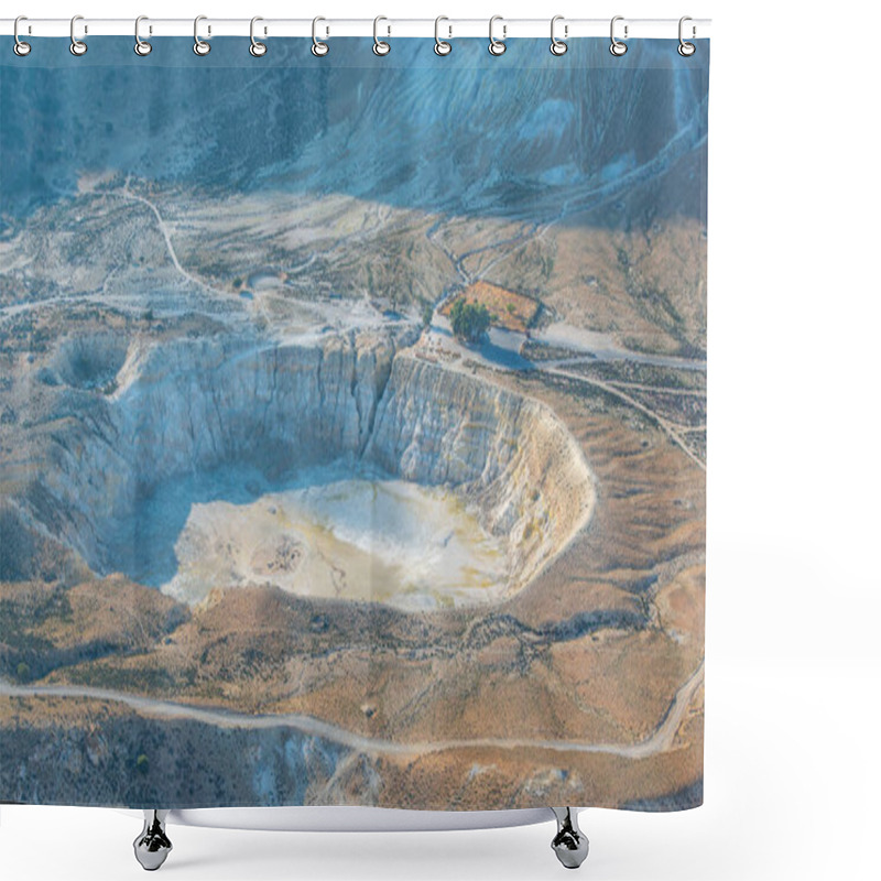 Personality  Volcanic Crater Stefanos In The Lakki Valley Of The Island Nisyros Greece Shower Curtains