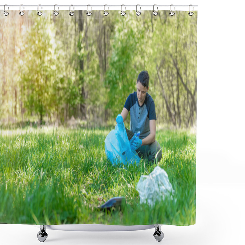 Personality  Cleaning Of Forests And Parks From Garbage, Waste Collection And Sorting, Environmental Assistance Shower Curtains