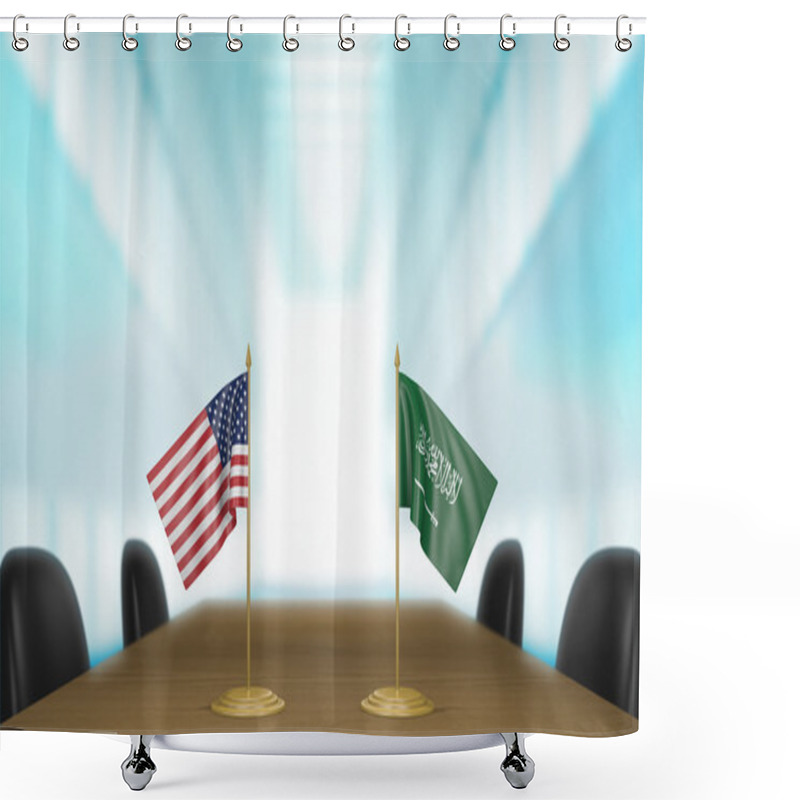 Personality  United States And Saudi Arabia Relations And Trade Deal Talks Shower Curtains