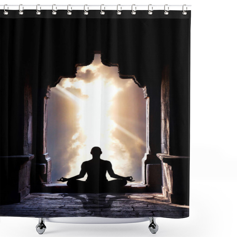 Personality  Yoga Meditation In Temple Shower Curtains