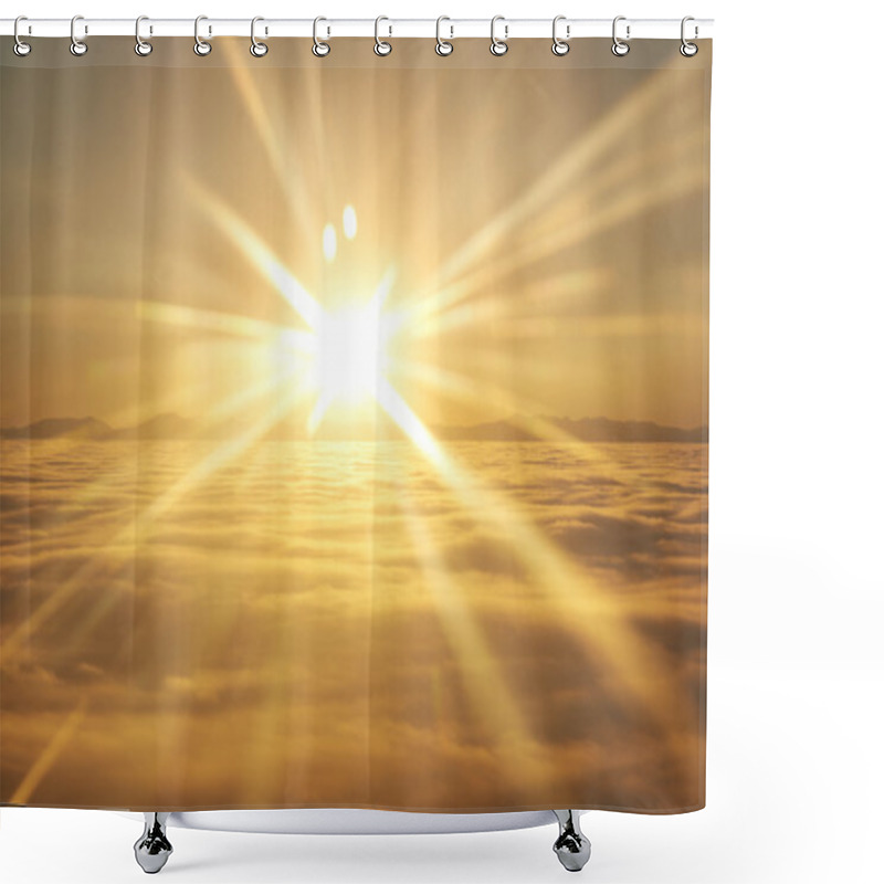 Personality  Sky, Sunset Sun And Clouds Shower Curtains