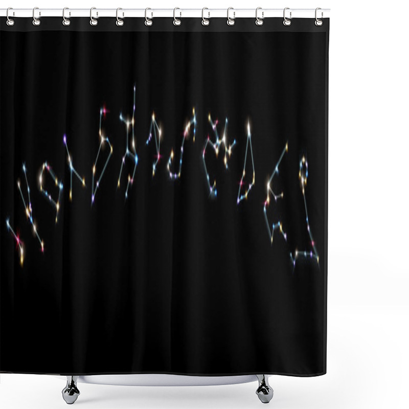 Personality  12 Horoscopes Arrangement Shower Curtains