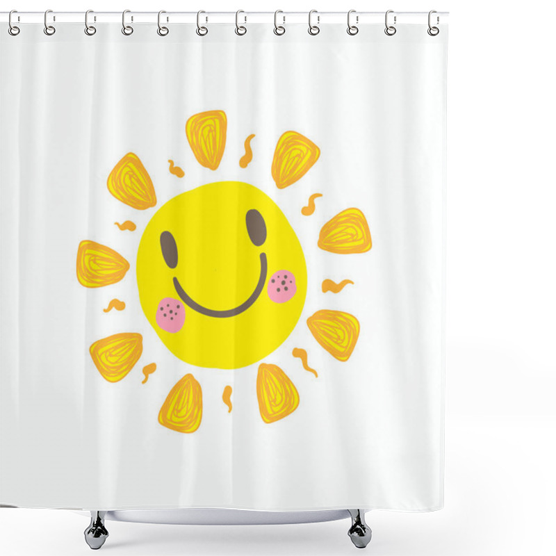 Personality  Cute Smile Sun Vector Shower Curtains