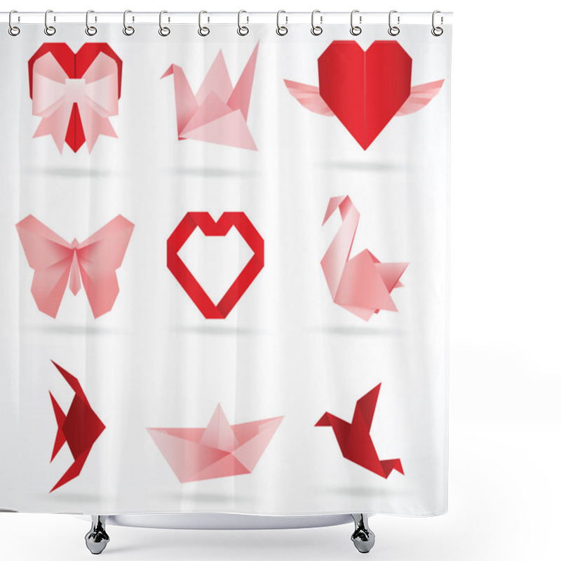 Personality  Origami Animals & Love Symbols Shower Curtains