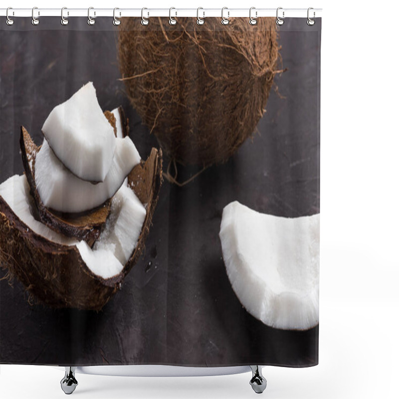 Personality  Pieces Of Ripe Tropical Coconut Shower Curtains