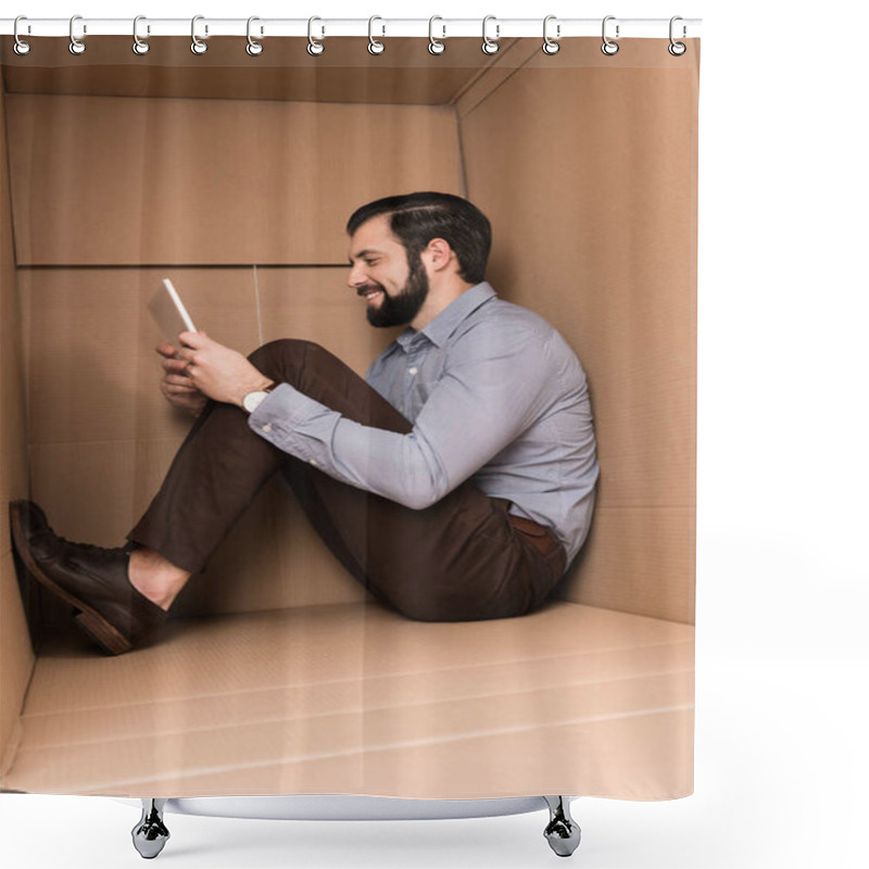 Personality  Introvert Using Digital Tablet  Shower Curtains