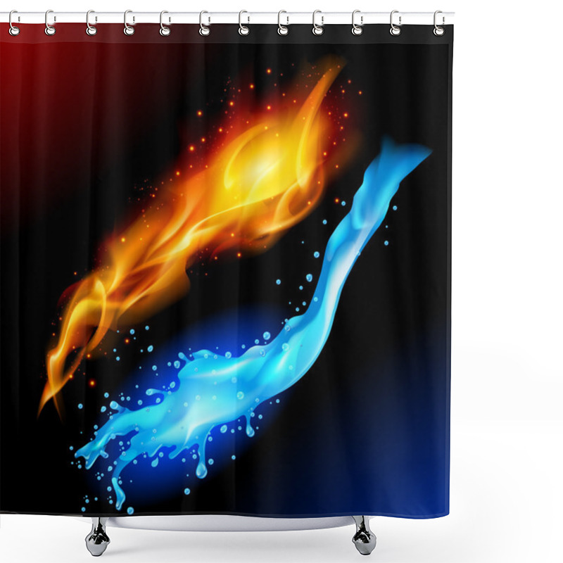 Personality  Fire And Water Shower Curtains