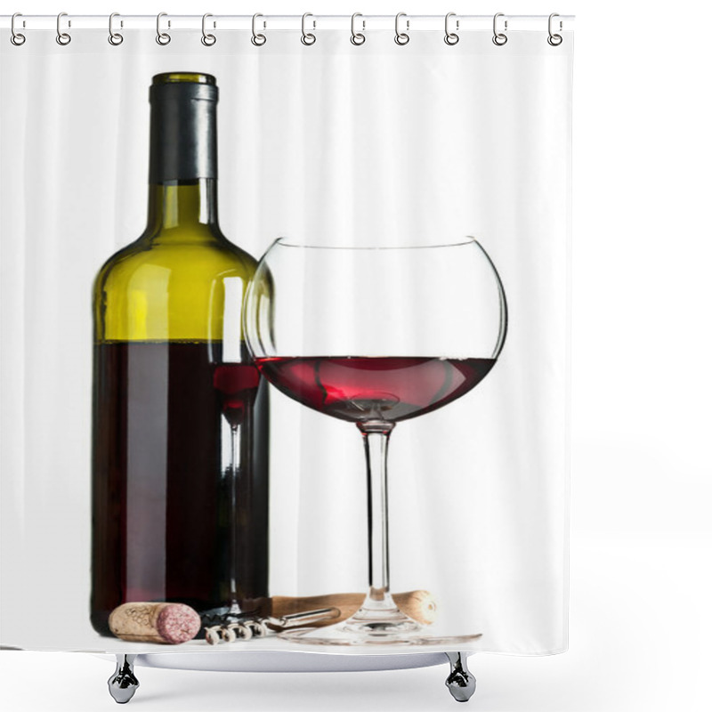 Personality  Glass And Bottle Of Wine Shower Curtains