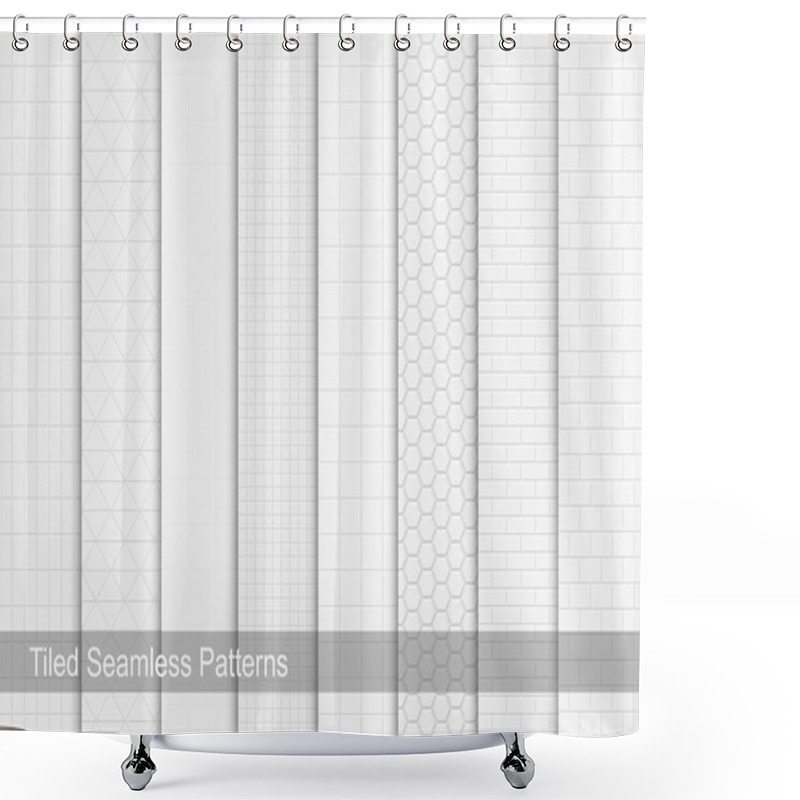 Personality  Collection Of Tile Seamless Patterns. Shower Curtains