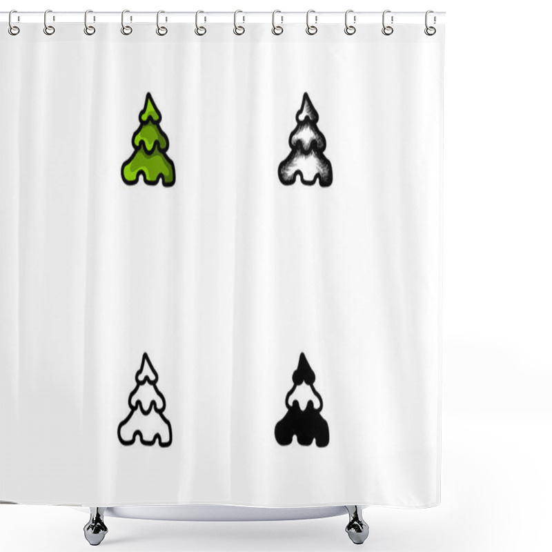 Personality  Christmast Tree Template Vector Design. Vector Illustration Shower Curtains