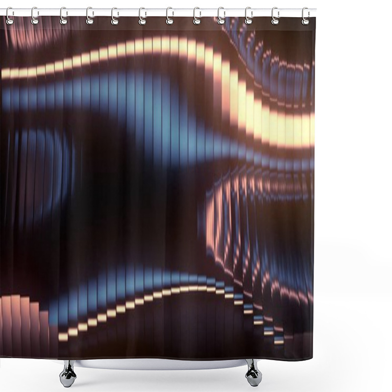 Personality  Wave Band Abstract Background Surface 3d Rendering Shower Curtains