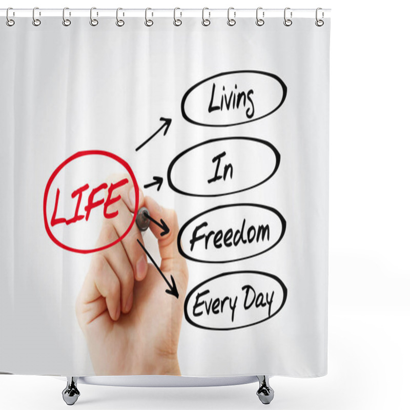 Personality  LIFE - Living In Freedom Every Day Acronym Shower Curtains