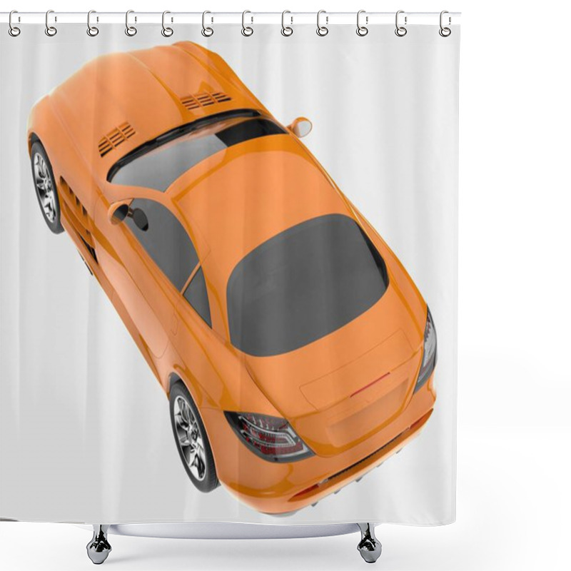 Personality  Sport Car Isolated On Background. 3d Rendering - Illustration Shower Curtains