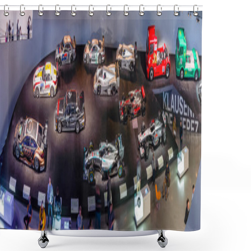 Personality  Panoramic View Of The Gallery Of Sports And Racing Cars Of Different Classes. Shower Curtains