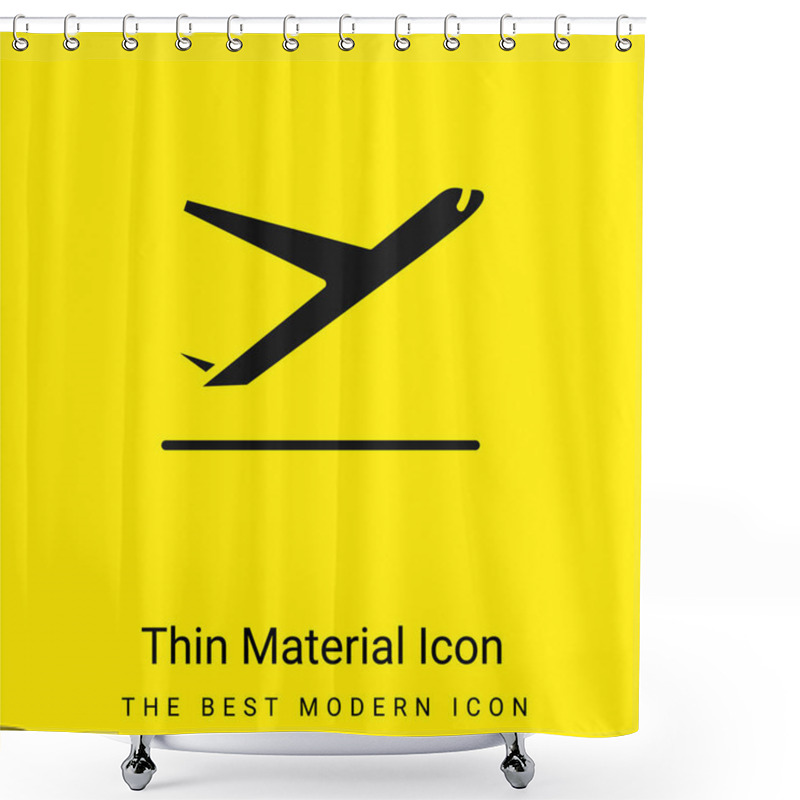 Personality  Airplane Minimal Bright Yellow Material Icon Shower Curtains