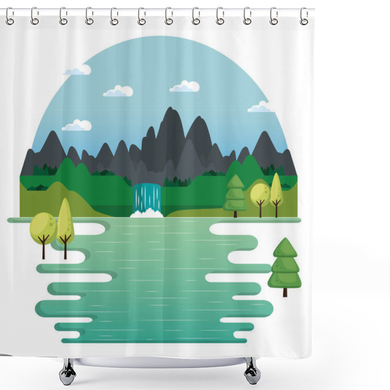 Personality  Mountains Landscape Design Shower Curtains