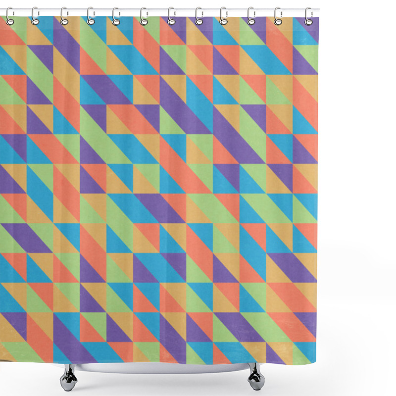 Personality  Retro Triangular Wallpaper Shower Curtains