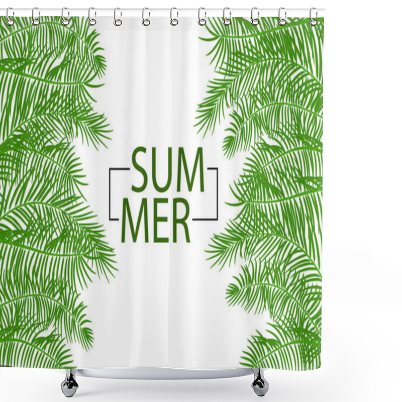 Personality  Tropical Backgroung Palm Leaf Shower Curtains