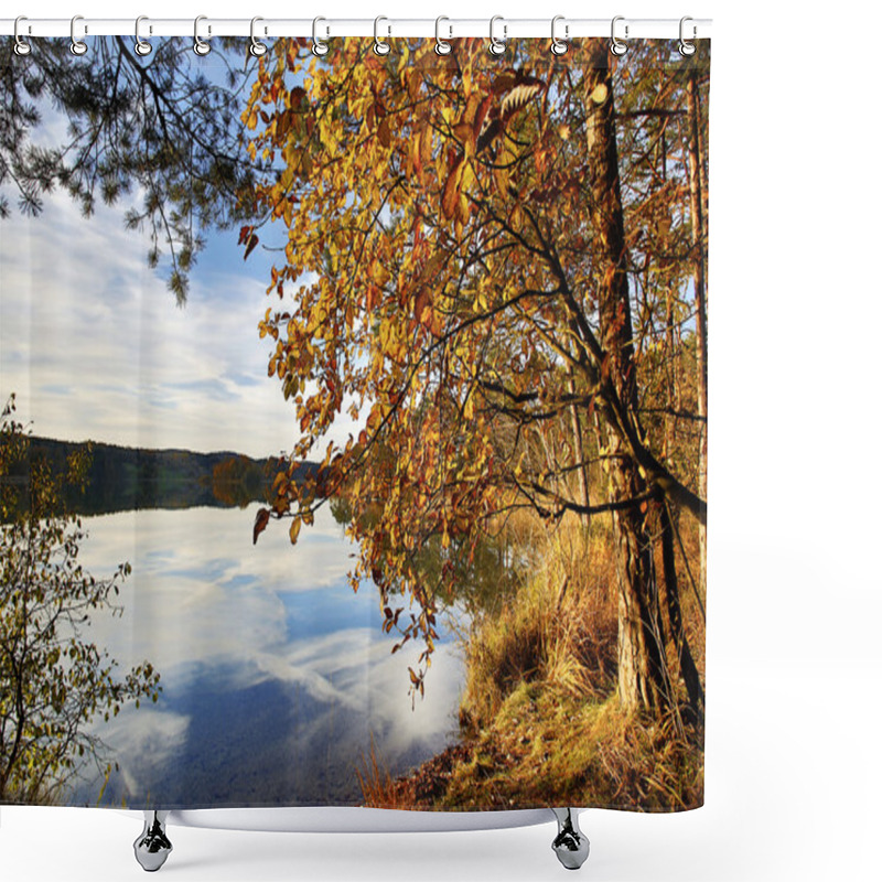 Personality  HDR Capture Of A Lake In Bavaria In Autumn Shower Curtains