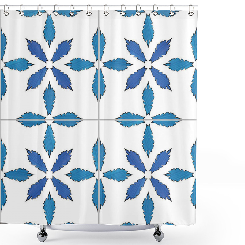 Personality  Illustrated Portuguese Tiles Shower Curtains