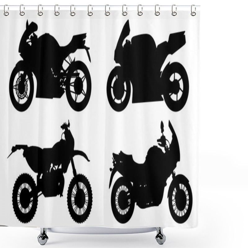 Personality  Motorbike Silhouettes Shower Curtains