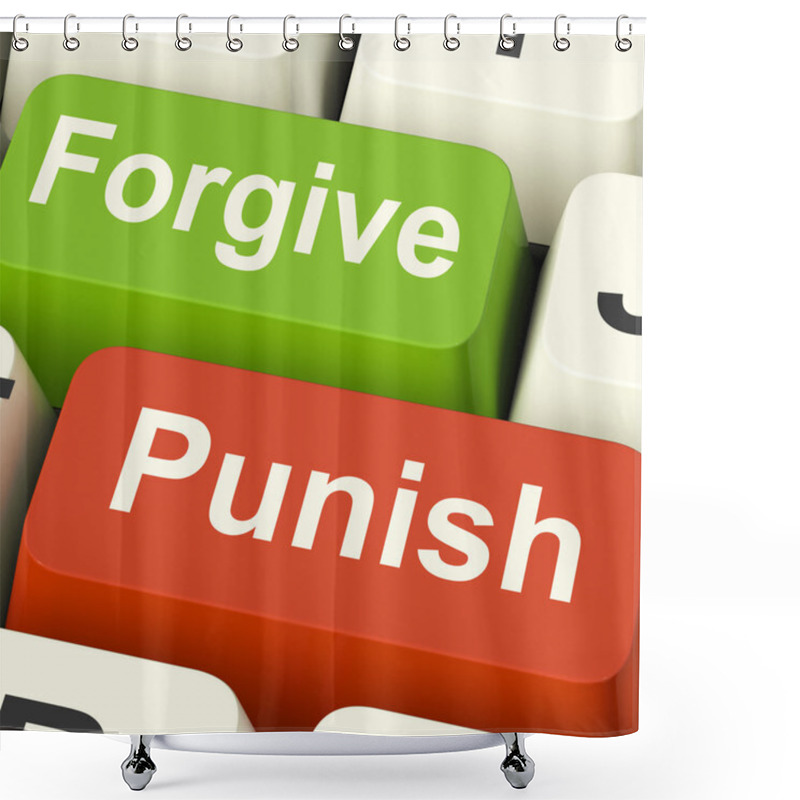 Personality  Punish Forgive Keys Shows Punishment Or Forgiveness Shower Curtains