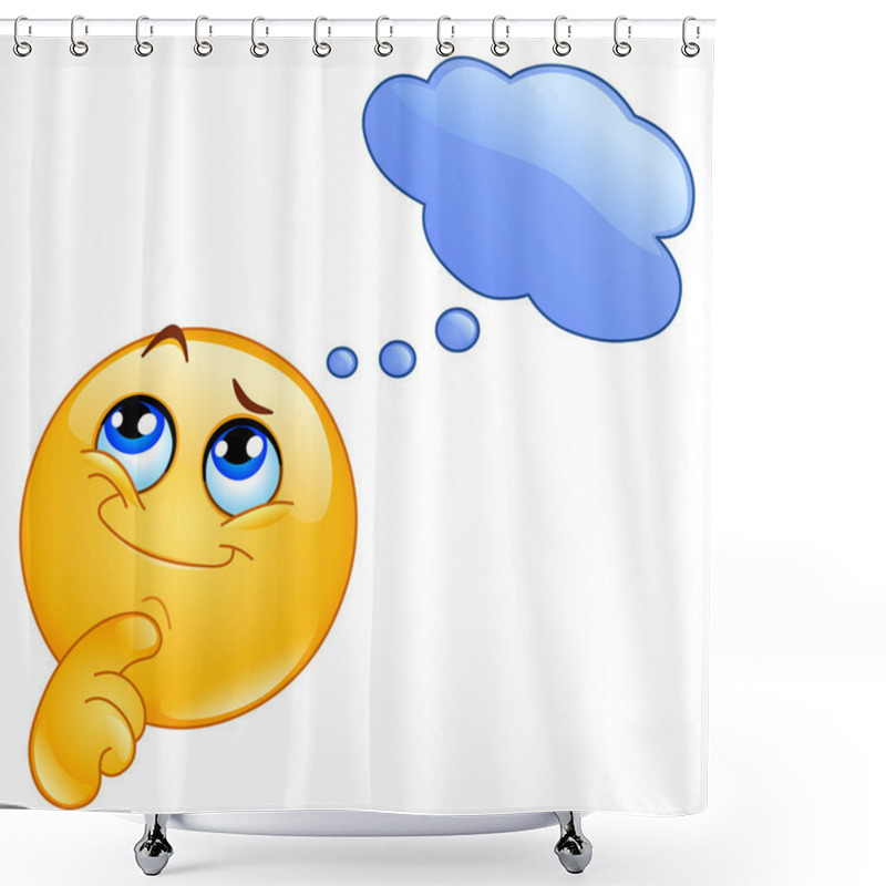 Personality  Thinking Emoticon Shower Curtains